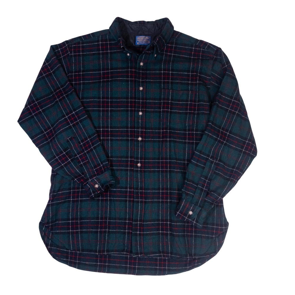 Pendleton Flannel Shirt Mens‎ XL Green Sinclair Hunting Tartan Plaid Wool